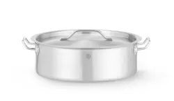 Låg gryta med lock, HENDI, 8,5L, Ø320x(H)139 mm, rund