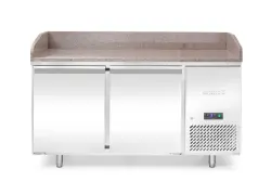 Pizzakylbänk med granitskiva, 2 dörrar, Arktic, 250 L, 1510x800x(H)875 mm