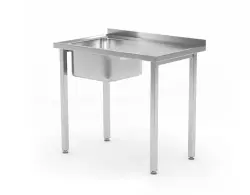 Diskbänk med skruvad konstruktion, HENDI, Kitchen Line, ho till vänster, 800x600x(H)850 mm