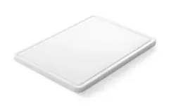 Skärbräda med ränna, HENDI, vit, 355 x 250 x 15 mm, rektangulär
