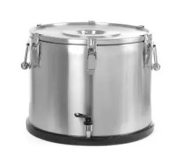 Isolerad transportbehållare med tappkran, HENDI, Profi Line, 50 l, silver, Ø480 x 380 mm