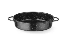 Emaljerad gryta, HENDI, svart, Ø200x(H)45 mm, rund