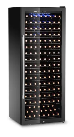 Vinkyl, 1 zon, 224 flaskor, Arktic, 542L, svart, 685x700x(H)1833 mm