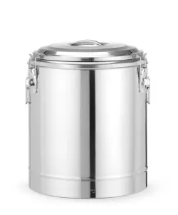 Isolerad transportbehållare, HENDI, Kitchen Line, 36 l, silver, Ø400x(H)500 mm