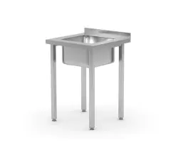 Diskbänk med skruvad konstruktion, HENDI, Kitchen Line, ho i mitten, 600x600x(H)850 mm