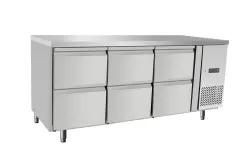 Kylbänk med 6 lådor, Arktic, 420L, 230V/400W, 1795x700x(H)879 mm