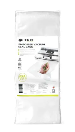 Räfflade vakuumpåsar, HENDI, 100 st, 150 x 400 mm