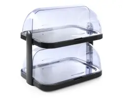 Kyldisplay med rullock, dubbel, HENDI, mörkgrå, 440x320x(H)440 mm
