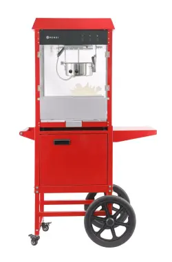 Popcornmaskin med vagn, HENDI, röd, 220–240V/1155W, 940x510x(H)1553 mm