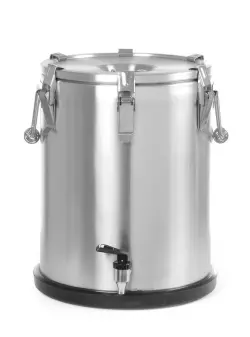 Isolerad transportbehållare med tappkran, HENDI, Profi Line, 25 l, silver, Ø330 x 430 mm