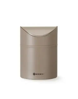 Bordsavfallsbehållare med svänglock, HENDI, 1,2L, Beige, Ø120x(H)165 mm