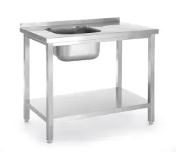 Diskbänk 800x600x850mm med ho 400x400x250mm på vänster