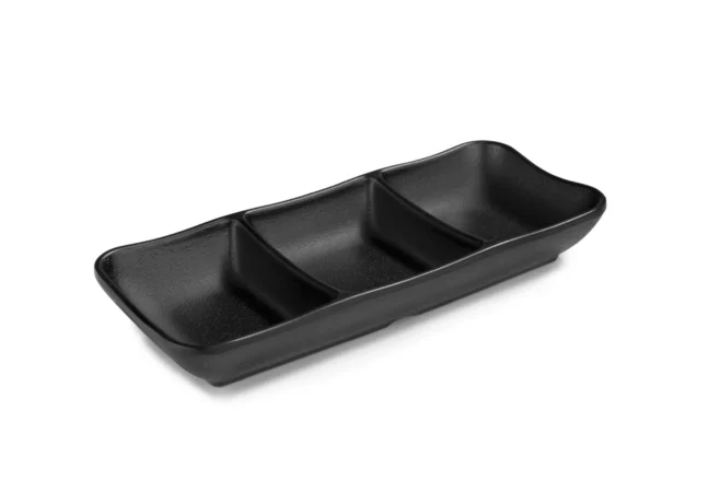 Serveringsfat Mini 3 Fack 19 x 8 cm Svart Melamin – Pujadas