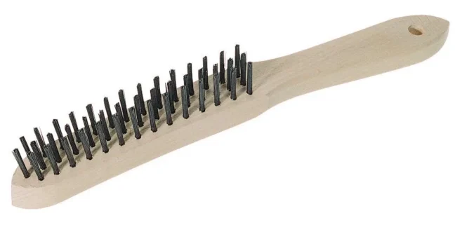 Rengöringsborste 27 cm trä med metallborst