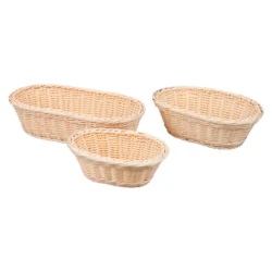 Oval brödkorg 28 x 14,5 cm polypropen – ljusbrun