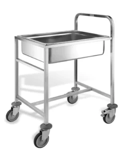 Transportvagn för GN 2/1 kantiner rostfri - 62,5x75x106,5cm