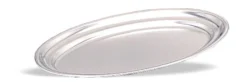 Oval serveringsbricka 50 x 31,5 cm rostfritt stål satin