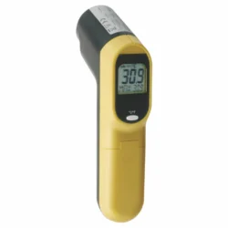 Infraröd termometer 17 cm plast med laser svart/gul