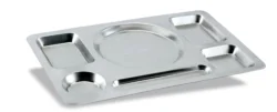 Serveringsbricka 6 Fack 46 x 28,5 cm Rostfritt Stål – Pujadas