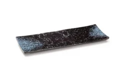 Serveringsfat Rektangulärt 32 x 12 cm Svart Spräcklig Melamin – Elegance Collection Pujadas