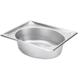 Super Pan oval halvmått 10 cm djup i rostfritt stål