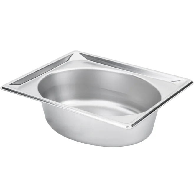 Super Pan oval halvmått 10 cm djup i rostfritt stål