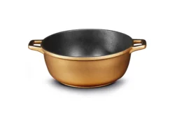 Djup gryta 20 cm gjuten aluminium non-stick – brons, utan lock