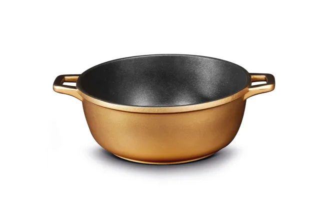 Gryta Djup 24 cm Gjutaluminium Brons – utan Lock