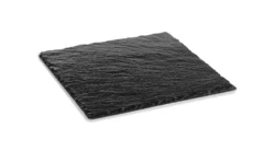 Rektangulär serveringsbräda i svart skiffer 25 x 25 cm med rå kant