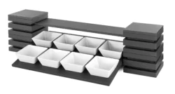 Serveringsställ 2 plan för 8 fyrkantiga skålar CUBIC