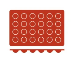 Silikonform 24 halvsfärer 3 x 1,5 cm – röd