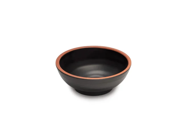 Terracotta Collection rund skål melamin svart med röd kant
