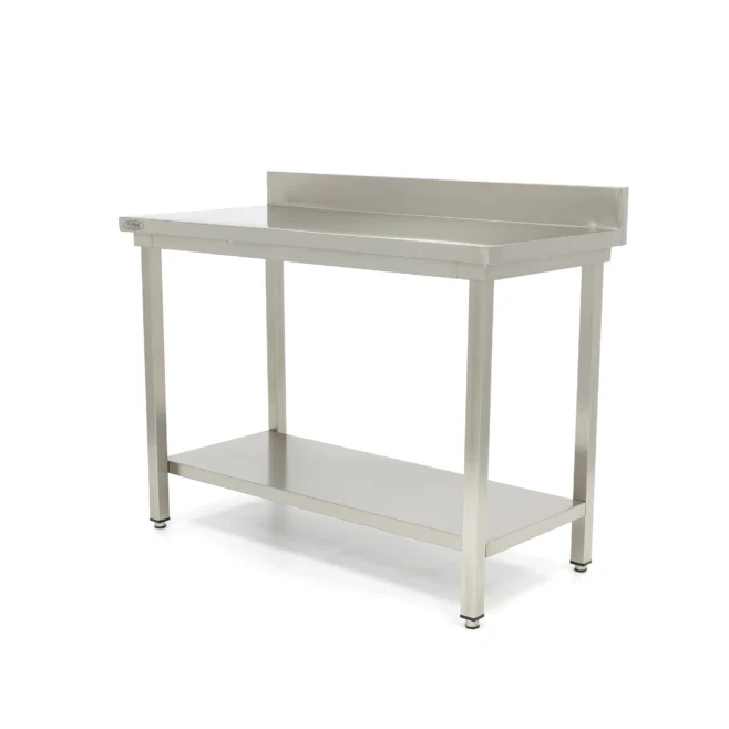 Rostfri arbetsbänkar med bagkant "MAXI 600" - från 600x600mm till 2000x600mm