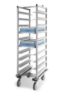 Transportvagn för isotermbrickor rostfritt stål 10 Gejdrar 55 x 37,5cm