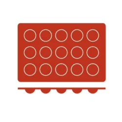 Silikonform 15 halvsfärer 4 cm – röd
