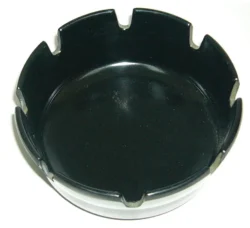Runt askfat 10 cm melamin svart