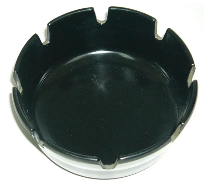Runt askfat 10 cm melamin svart