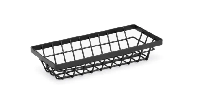 Metallkorg rektangulär 23 x 10 cm – svart