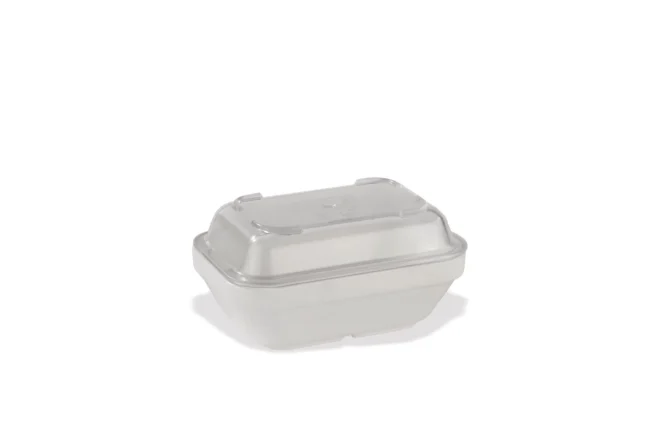 Rektangulär plastskål i polykarbonat med lock
