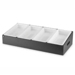 Bestickdispenser 71,5x82,5 cm Svart för 4 st GN 1/3 – Pujadas