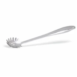 Spoodle hålad serveringssked rund 24 cl rostfri med orange nylonhandtag