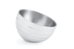 Dubbelväggad serveringsskål 0,95 l rostfritt stål med bikupemönster