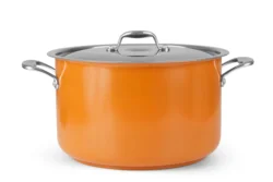 Såskastrull 24 cm – Cool Line orange, rostfritt stål med lock