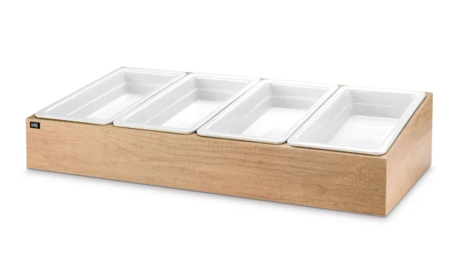 Bestickvagn 71,5x82,5 cm – ekfinish, för 4 x GN 1/3