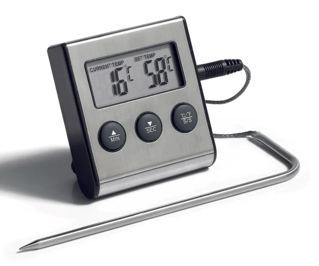 Digital Termometer med Timer och Rostfri Prob – Pujadas
