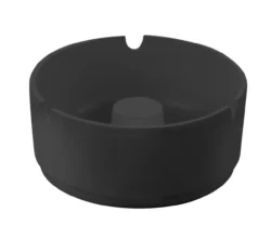 Rund askkopp 10 cm melamin svart
