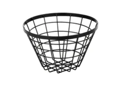 Metallkorg rund hög 20,5 cm svart
