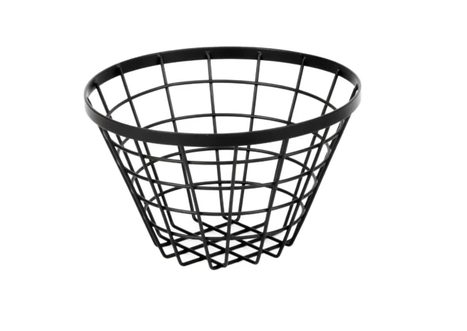 Metallkorg rund hög 20,5 cm svart