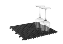 Gummimatta 30 cm – fyrkantig, svart, sammankopplingsbar