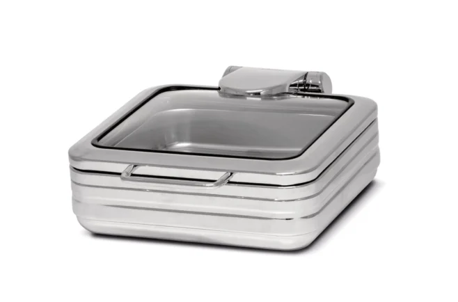 Chafing dish fyrkantig med glaslock